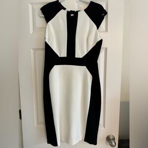 Cache White and Black color block dress size 12